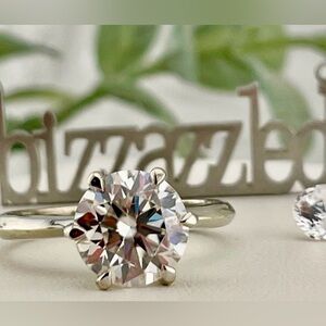 SpecDeal‼️3ct Diamond Solitaire Solid silver 925. size 7.  Certified